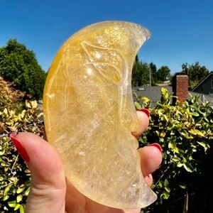 Golden Healer Crescent Moon Carving